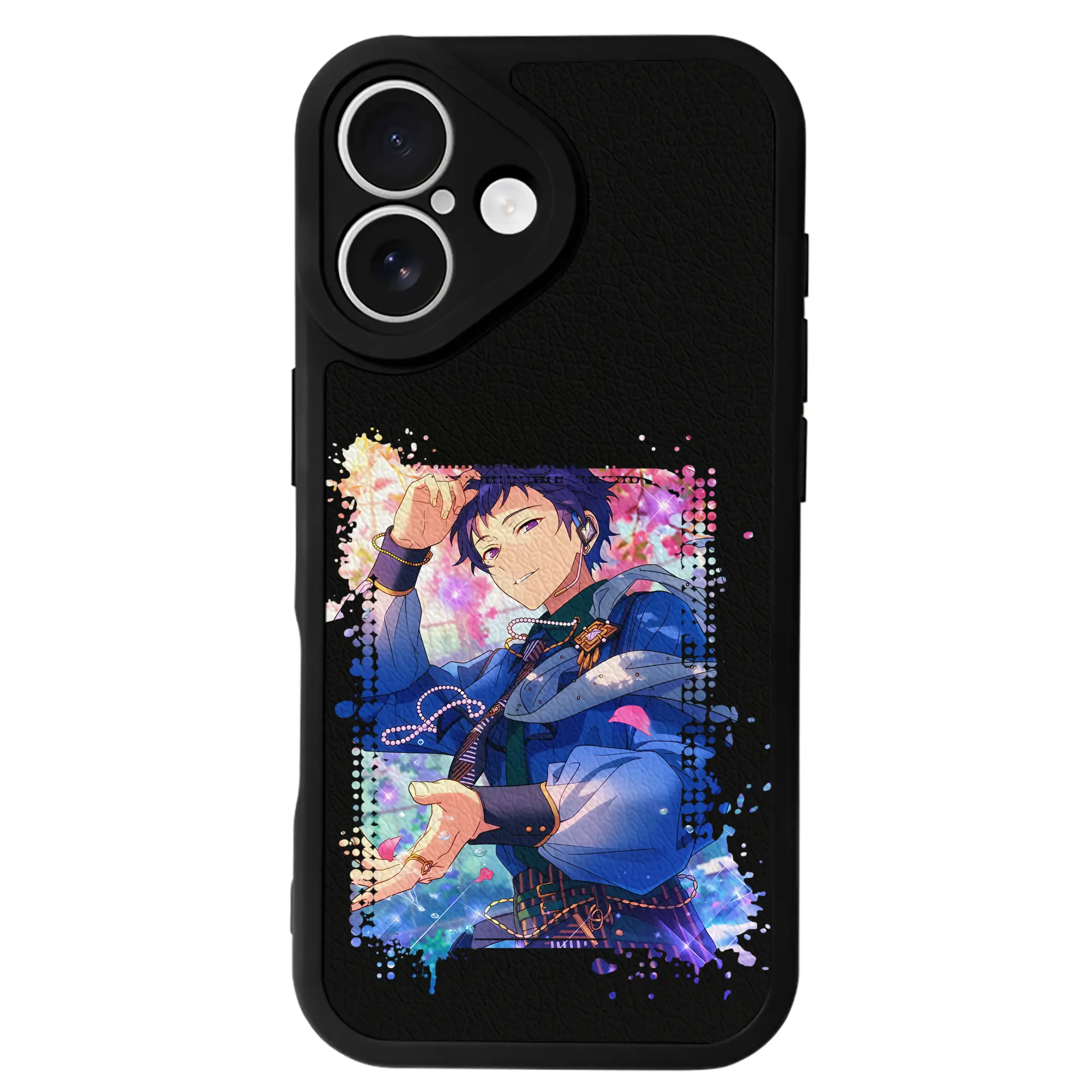 あんさん ぶる グッズ fine 伏見弓弦 - IPhone 16シリーズ対応 ・ シリコンスマホケース ・ レザー調 ・ 高精度フィット ・ 耐衝撃 ・ ワイヤレス充電対応 ・ 精密カット